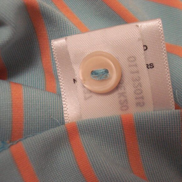 Peter Millar Golf Shirt Men’s XLarge Summer Comfort Blue Orange Striped GUC - Picture 9 of 10
